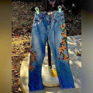 Vintage Free People Embroidered Jean